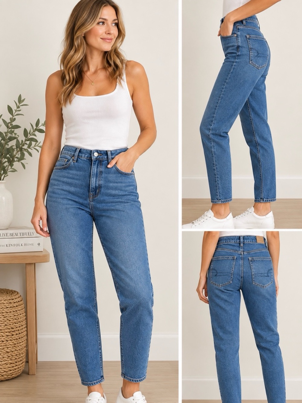 American Eagle High-Rise Mom Jeans Size 4 Short Medium Wash